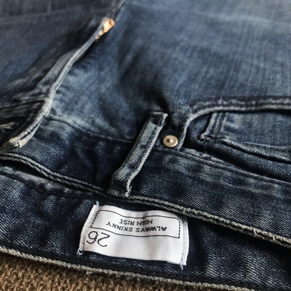 Gap 1969 Skinny High Rise Blue Denim Jeans Size 26 - Picture 2 of 6